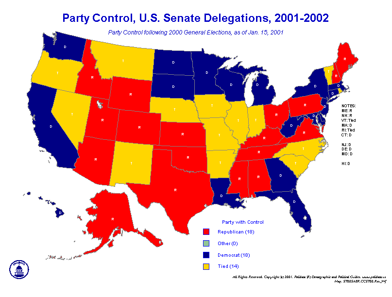 POLIDATA &REG ELECTION MAPS-TOP TICKET RACES-2000